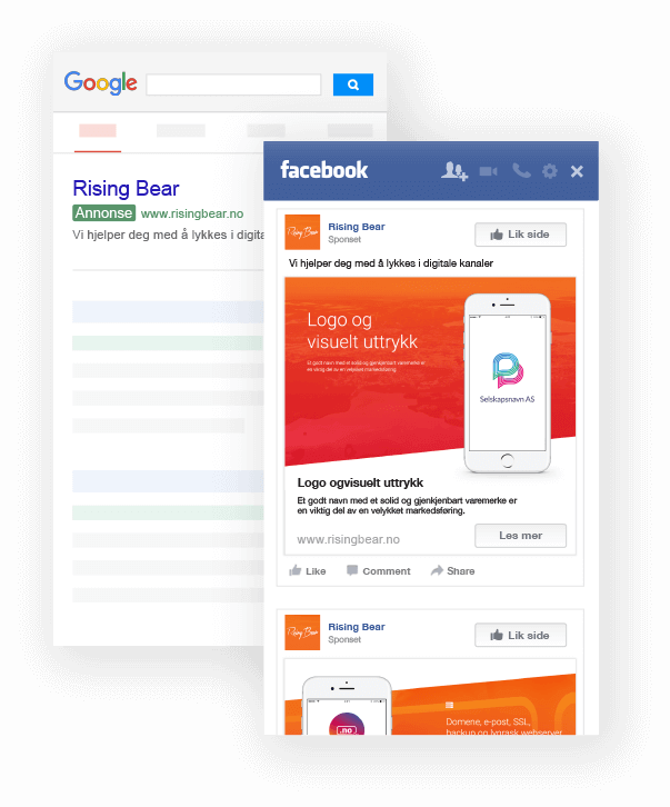 Annonsering på Facebook og Google Ads